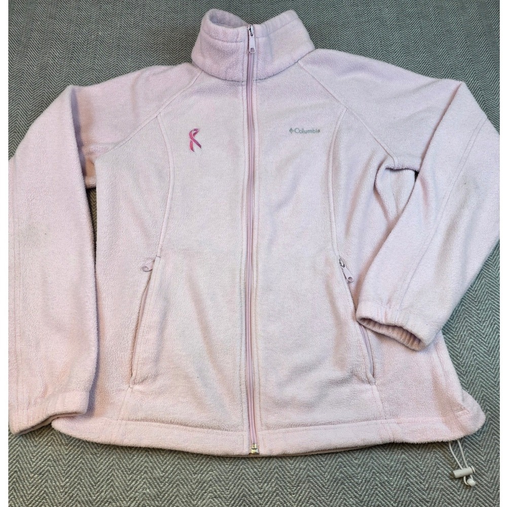 Columbia Pink Breast Cancer Awareness Fleece Jacket Full Zip Large RN69724
